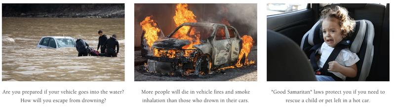 2-in-1 Emergency Window Breaker & Seatbelt Cutter 2-in-1 Emergency Window Breaker & Seatbelt Cutter