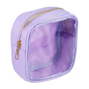CHEIBEAR Clear Mini Makeup Bag, Small Makeup Bag Transparent Cosmetic Zipper Pouch for Purse, Waterproof Storage Bag for Travel Coin Pouch Tampon Napkin Organizer