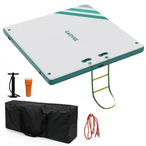 [FLASH SALE] Garvee Inflatable Floating Dock Platform with Non-Slip Surface and Detachable Ladder, Marine-Grade PVC, Portable Carrying Bag, Multiple Sizes, Lake and Water Fun