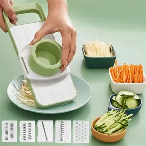 5 in 1 Mandoline Slicer for Kitchen Vegetable Slicer Multi Blade Potato Chip Veggie shredder Vegetable Cutter Julienne Shredder and peeler For Small Job In Kitchen
