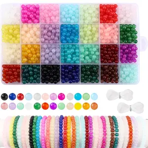 Glass Beads for Jewelry Making, Crystal Gemstone Beads, Faux Gemstone Beads, Colorful Large Hole Design Beads for Bracelets, Necklaces, Phone Chains, DIY Crafts, Bead Assortment, DIY Beading Accessories