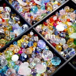 100g with box  random mixed glass bead color loose DIY craft bracelet, necklace jewelry making, suitable for DIY making holiday decorations, Easter decorations, home decorations