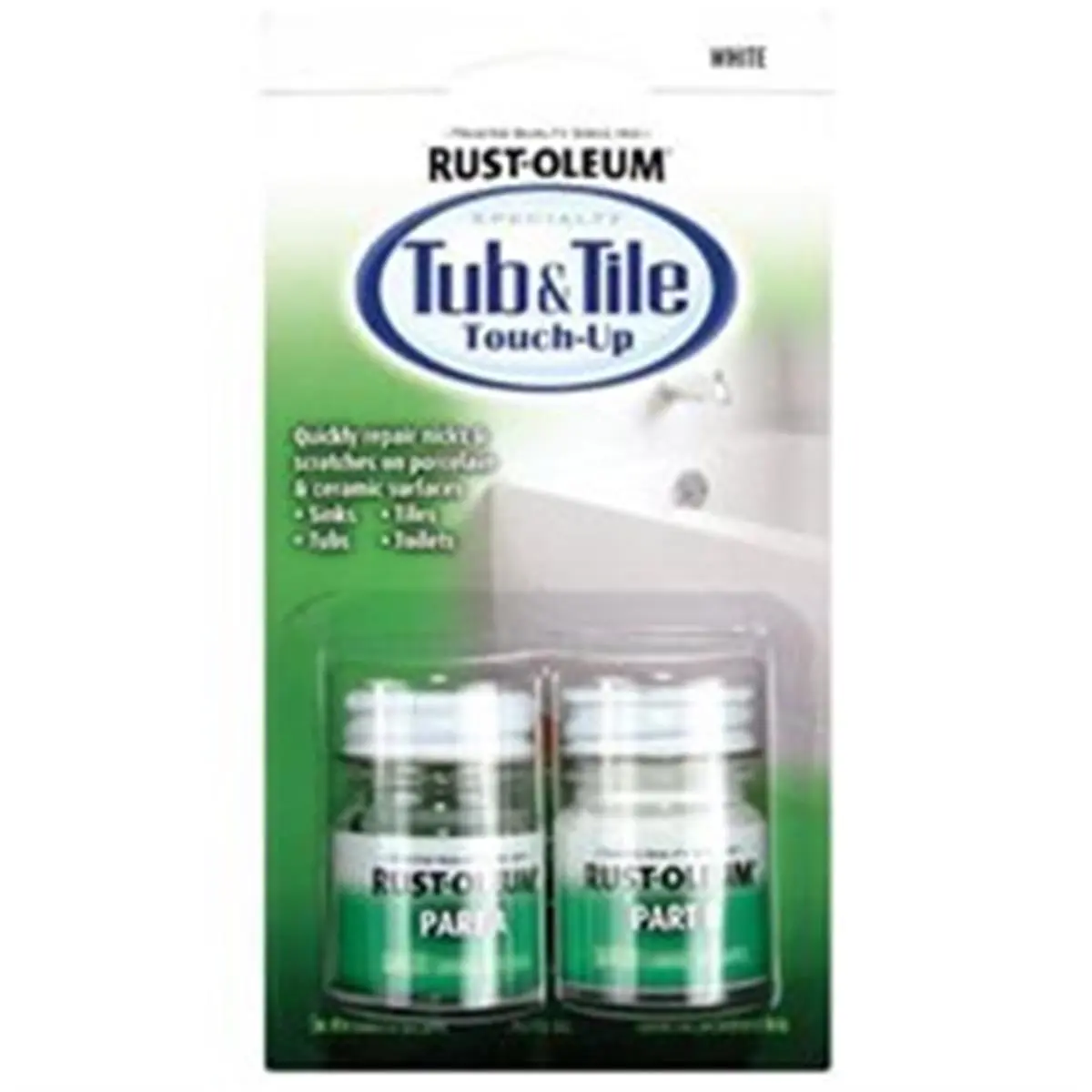 Rust-Oleum 233907 2-Part Tub & Tile Touch Up Specialty Kit, White, Easy Use, High Gloss, Two Parts