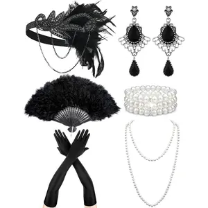 Zinniday Vintage 1920s Accessories for Women, 6 Pcs 20s Flapper Accessories Roaring 20s Theme Set for Evening Cocktail Prom2026