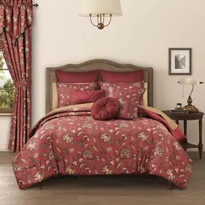 Bari Red 3 Piece Comforter Set