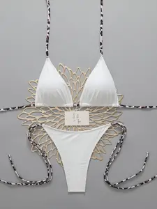 Women's Sexy Tie-Strap Two-Piece Bikini Swimsuit, Tie Back Bikinis, Stylish Beachwear Swimwear, Comfortable & Trendy Bathing Suit Design