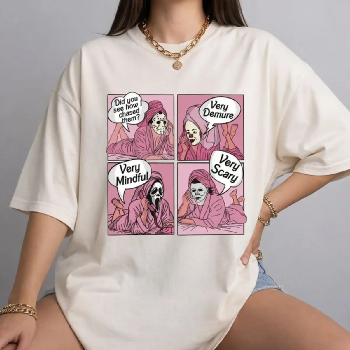 Comfort Colors Did You See How I Chased Them Tshirt, Very Demure Very Mindful Very Scary Shirt, Spooky Halloween Shirt, Scary Skeleton Tshirt, Horror Tee, Unisex Fitted Short Sleeve Tee, Classic Streetwear