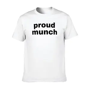 proud muncher short sleeve cotton funny t-shirt Menswear Soft Top Streetwear Man t shirt crewneck round