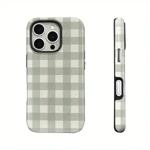 Autumn Stripe Plaid 2-in-1 Phone Case, Protective Cover,phone Case Suitable for Iphone 11/12/13/14/15/16/17 Pro Promax Plus Air and Samsung S22/S23/S24/S25 Plus Ultra Fe