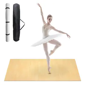 Professional Dance Floor Mat 6x4ft for Home Studio, Non-Slip PVC Yoga & Pilates Mat with 5mm Cushioning, Portable Workout Flooring for Ballet & Fitness, Wood Grain/Grey/Black, Includes Carrying Bag, Joint Protection & Anti-Skid