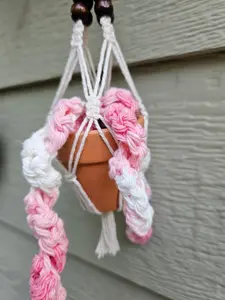 Crochet and Macrame Mini Hanging Potted Plant