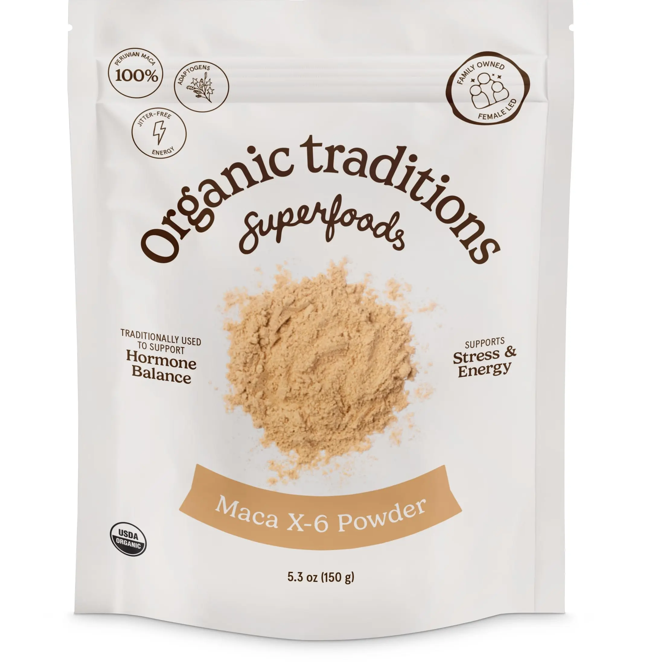 Organic Traditions Maca X-6 Black & Red Powder 150g Energizing Superfood for Men & Women - Healthcare Dietary Supplement