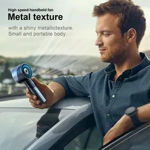 Portable Handheld Turbo Fan, 4 Wind Speeds, 2600mAh Battery Powered with Up to 10 Hours of Working Time, 3-in-1 Handheld Fan Rechargeable with Air Turbine Technology Fan for Outdoor Activities, Travel, Work, Summer Selection