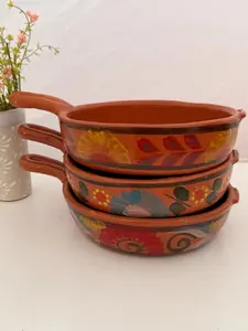 Handmade Mexican Terracotta Fry Pan: Lead-Free Clay Sarten de Barro 11”