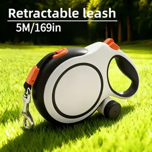 Retractable dog leash | Heavy duty anti-collision, 360 ° anti-winding, one-button control, with removable poo storage bag, durable ABS material, suitable for walking and running