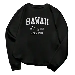 Hawaii Vintage Style Sports Sweatshirt – Long Sleeve with Iconic Hawaiian Islands Print