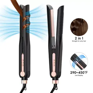 NICEBAY Airflow Styler, Titanium Hair Straightener & Curling Iron with Cooling Air Vents, 5 Temps, Dual Voltage & Auto Shutoff