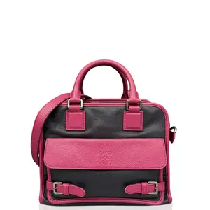 Pre-owned Loewe Leather tote bags Two Way Bag Calfskin Dark Purple Pink (qy012826c7)