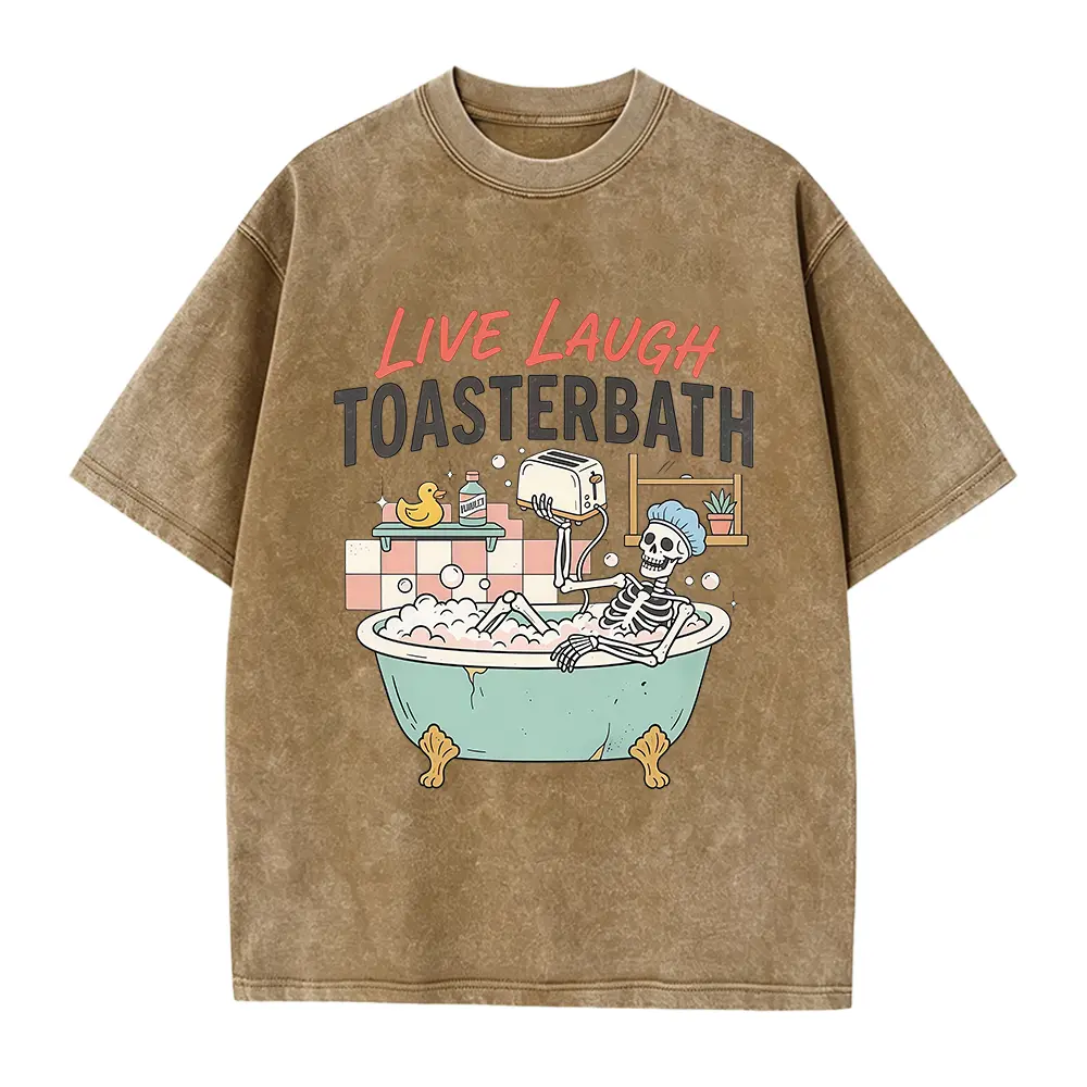 Live Laugh Toaster Bath Shirt, Dark Humor Tee, Sarcastic Meme T-Shirt, Toasterbath Tee, Unhinged Humour Gift
