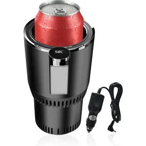 2-in-1 Smart Car Cup Cooler and Heater, Smart Cup for Car with LED Temperature Display Touch Control, Keep Drink Cold or Hot in Car Cup Holder Fits in Commuter Road Tripper, Black