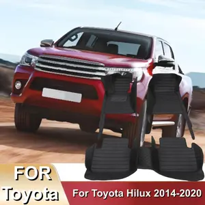 LHD Auto Accessories Car Floor Mats For Toyota Hilux 2014-2020 Truck PU Leather Carpets Car Accessories