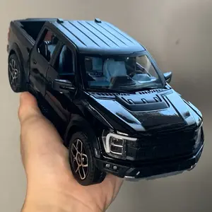 1:20 Ford Raptor F150 Pickup Truck Toy Car Model Alloy Die-cast Car Doors Openable Pull-back Car with Sound and Lights Scale Model Car Toy Suitable for Boys