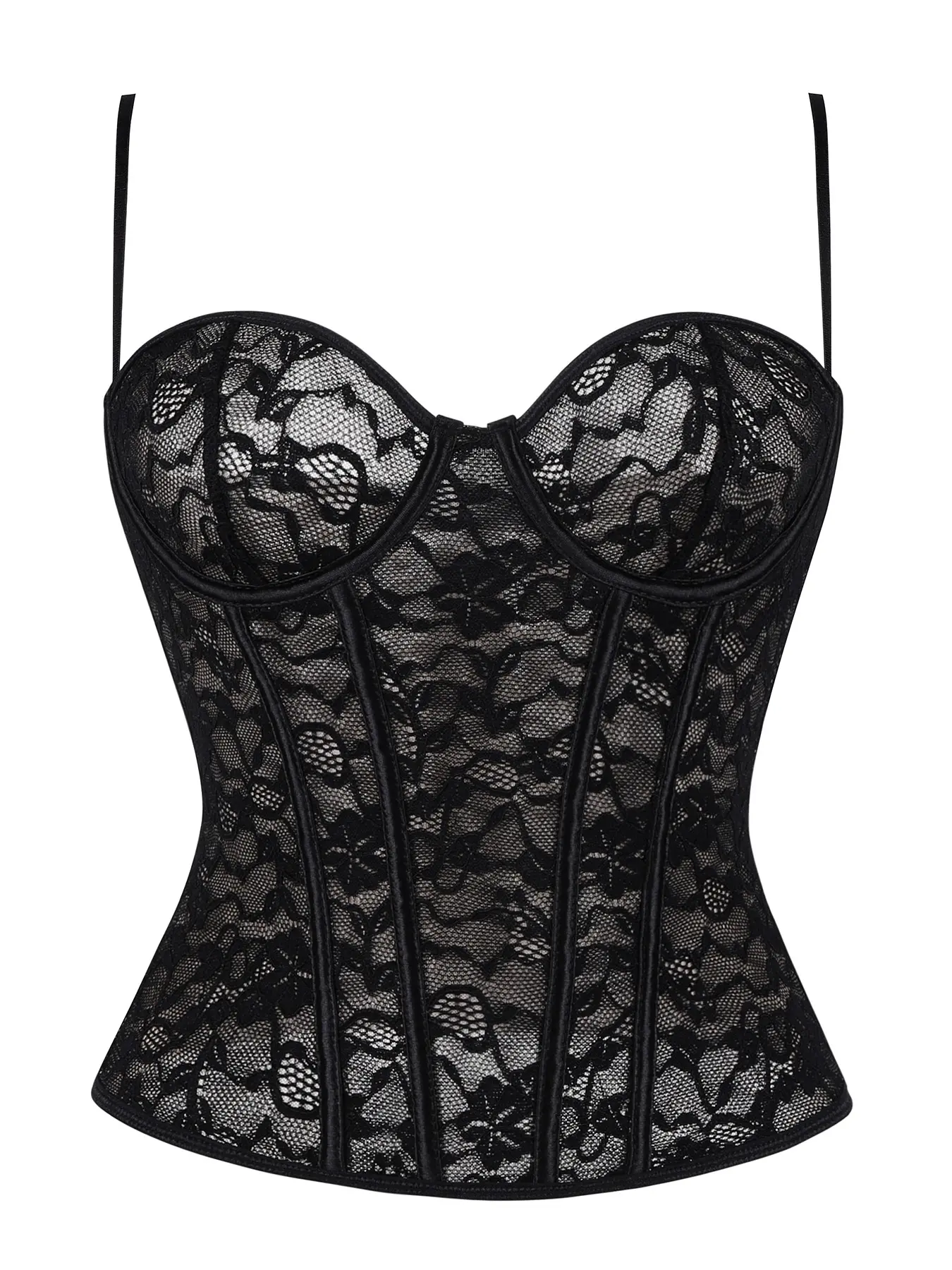 Women's Lace Corset Top, Floral Printed Corset, Floral Pattern Button Front, Y2K Style Party Wear, Trend, Slimming Waist Design Fit, All Seasons, Lacey Corset, Corset Garment, Underwear, Womenswear