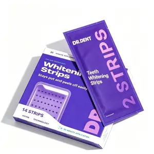 DR DENT Purple Teeth Whitening Strips - 7/21 Whitening Sessions - Non Sensitive Teeth Whitening - Peroxide-Free