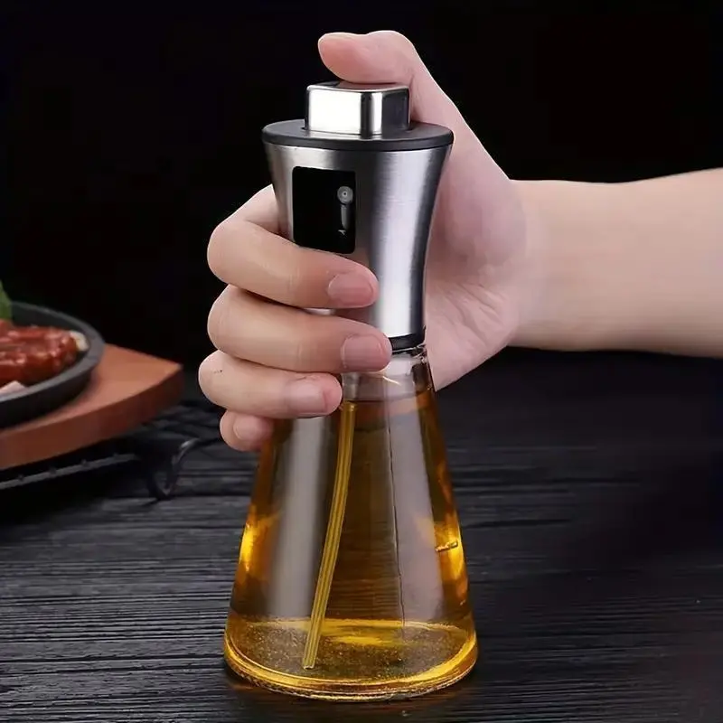 200ml Oil Sprayer, 1 Count Stainless Steel Oil Spray Bottle, Oil Dispenser for Cooking, Baking, Barbecue, Kitchen Utensils & Gadgets