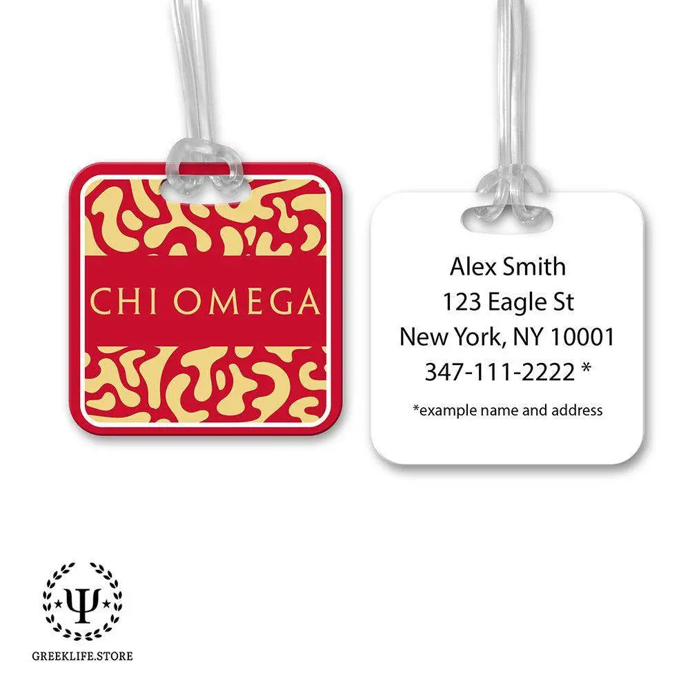 Chi Omega Luggage Bag Tag (square)