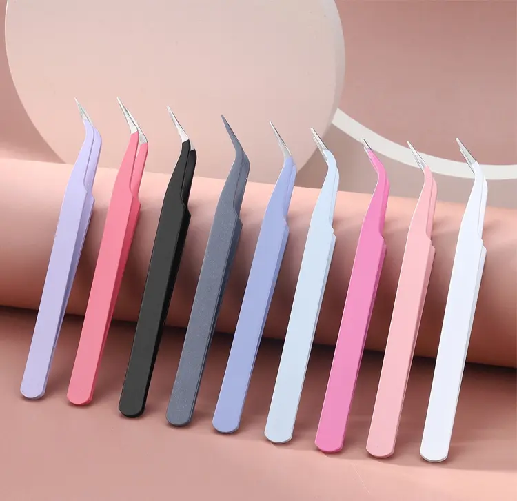 Stainless Steel Precision Tweezers - Colorful Set with Black, Blue, White, Pink, Purple Options, Jewelry Making Tools | Beauty Tools | Colorful Tweezers | Metal Construction