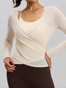 Women's Short Sleeve Crew Neck Athletic Tee, Comfortable Stylish Casual Top for Workout & Outdoor Fitness, Gym Tops, Stretchable Activewear