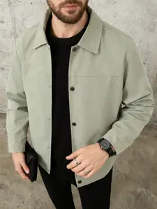 Men's casual lapel jacket, Fitted, Long Sleeve, machine washable, button front and closure design, simple and lightweight business style jacket, 100% polyester fiber, suitable for daily life and formal wear - Spring and Autumn Coats