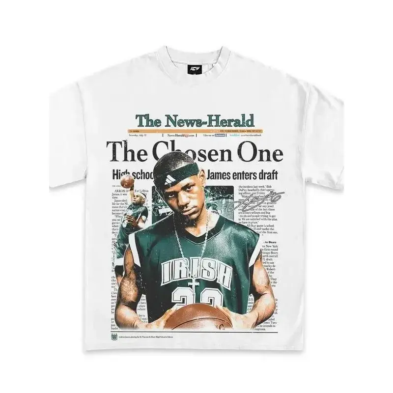 short sleeve tee with vintage 2002 Lebron James The Chosen One graphic classic basketball streetwear ideal fan gift for adult men women daily casual outdoor wear