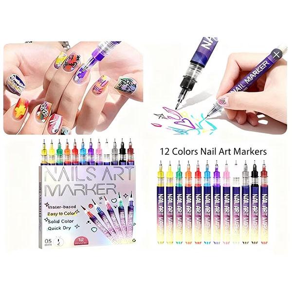 12-Color Nail Art Marker Set – Quick-Drying Acrylic Pens for DIY Manicures & Easy 3D Designs, Ideal for Beginners 12-Color Nail Art Marker Set – Quick-Drying Acrylic Pens for DIY Manicures & Easy 3D Designs, Ideal for Beginners