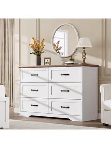 Beige - 5 Drawers Dresser For Bedroom,Chest Of Drawers With Wide Metal Handle,Farmhouse Modern Wooden Tall Dresser,Natural Texture,Storage Organizer For Bedroom,Living Room,Kids Room