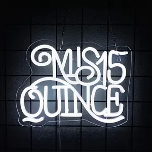 Mis 15 Quince Neon Signs for Wall Decor Neon Lights for Bedroom  Signs Suitable for Quinceanera Christmas Birthday Party Unique Gift for Lover Led Signs