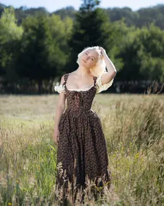 Brown Ditsy Floral 18th Century Stays