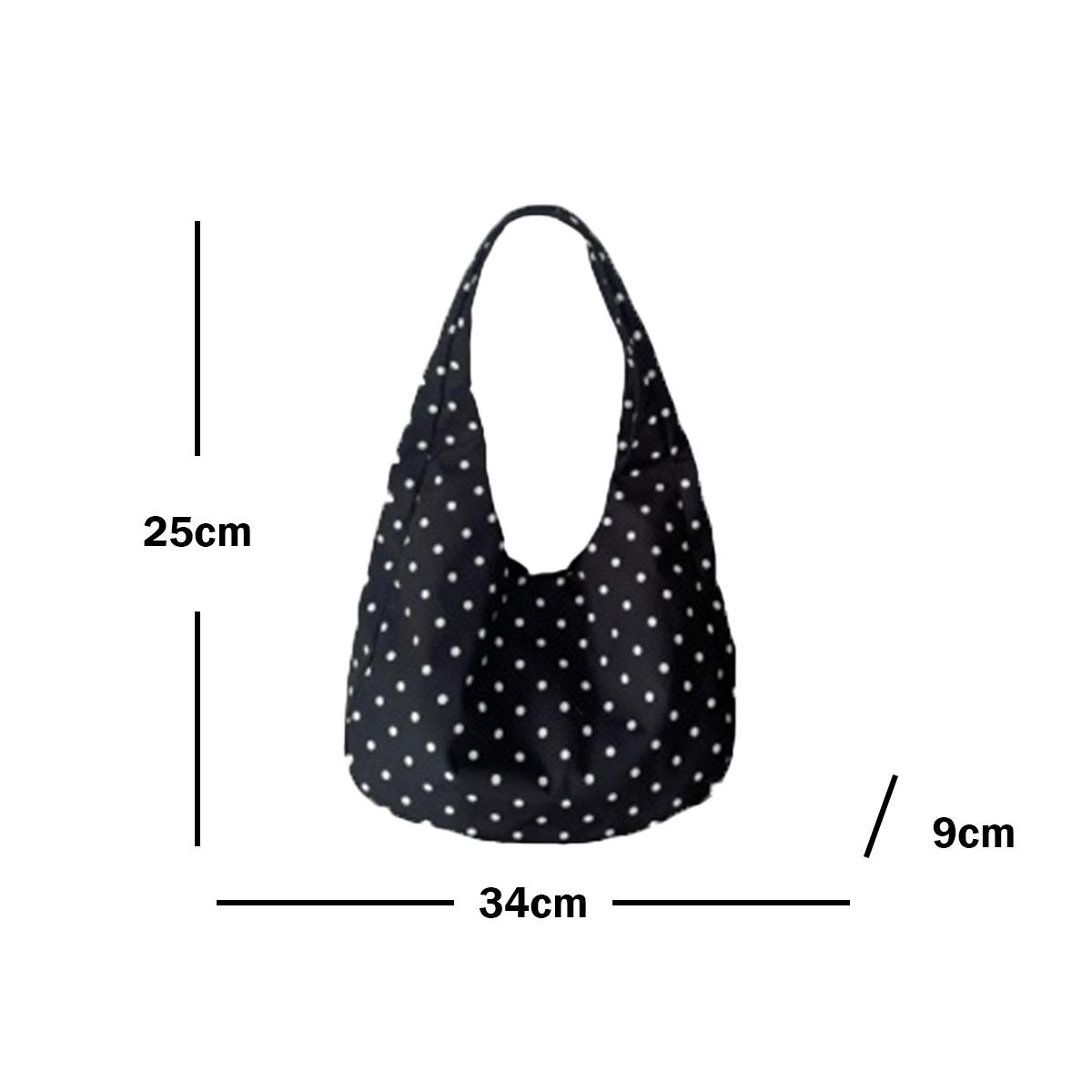 Slouchy Shoulder Bag Polka Dot Hobo Tote Bag for Women Y2K Knot 90s Lightweight Retro Handbag Purse Daily Travel Shopping