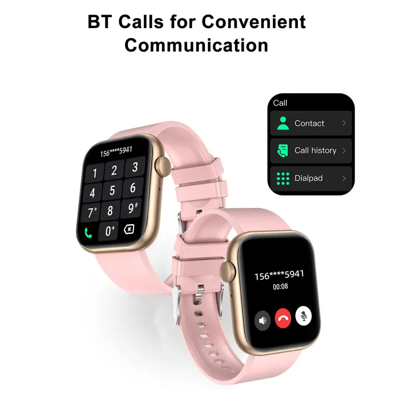 Fitness Tracker Smartwatch with Call Function, Touchscreen Activity Watch for iPhone and Android, Bluetooth Calling Health Wearable 5