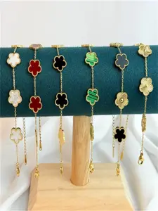 Women Floral Stainless Steel Bracelet, Waterproof Jewelry Accessory, Fashionable Design for All Occasions, Durable & Stylish