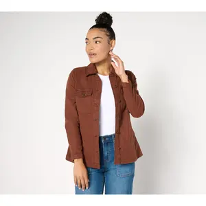 Liverpool Los Angeles Peplum Hem Shacket - Carob