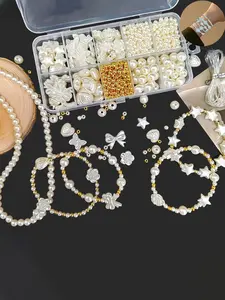 720-piece white pearl loose bead set, suitable for DIY jewelry making - elegant craft items for making mobile phone chains, bracelets and necklaces, Diy Jewelry Accessories