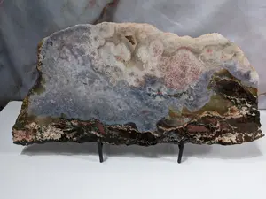 Large Lavender Pink Amethyst Slab Rare Druzy Semi-Polished Geode Plate Natural Double Sided Healing Crystal Mineral Specimen Display Piece