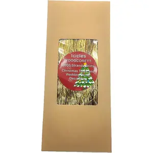 2000 Strand Gold Christmas Icicles Tinsel Shiny Icicles for Xmas Tree Decorations Home Wedding Birthday Party Decor Supplies 18" Inch