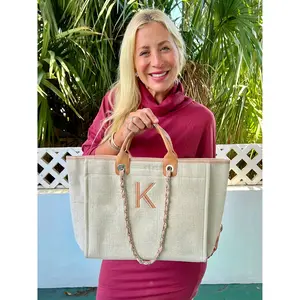 Coco Tweed Embroidered Initial Handbag