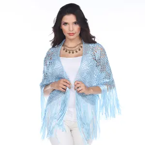 Aris A Crochet Shawl with Fringe Detail