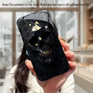 Phone case: Black Golden Skull Pattern New Fashion Design Phone Case for Samsung Galaxy S26 S25 S24 S23 S22Pro S21 S20 Fe Plus Ultra Pro A56 A55 A54 A53 A52 A51 A36 A35 A34 A32 A26 A25 A24 A23 A16 A15 A14 A06 A05 A03s