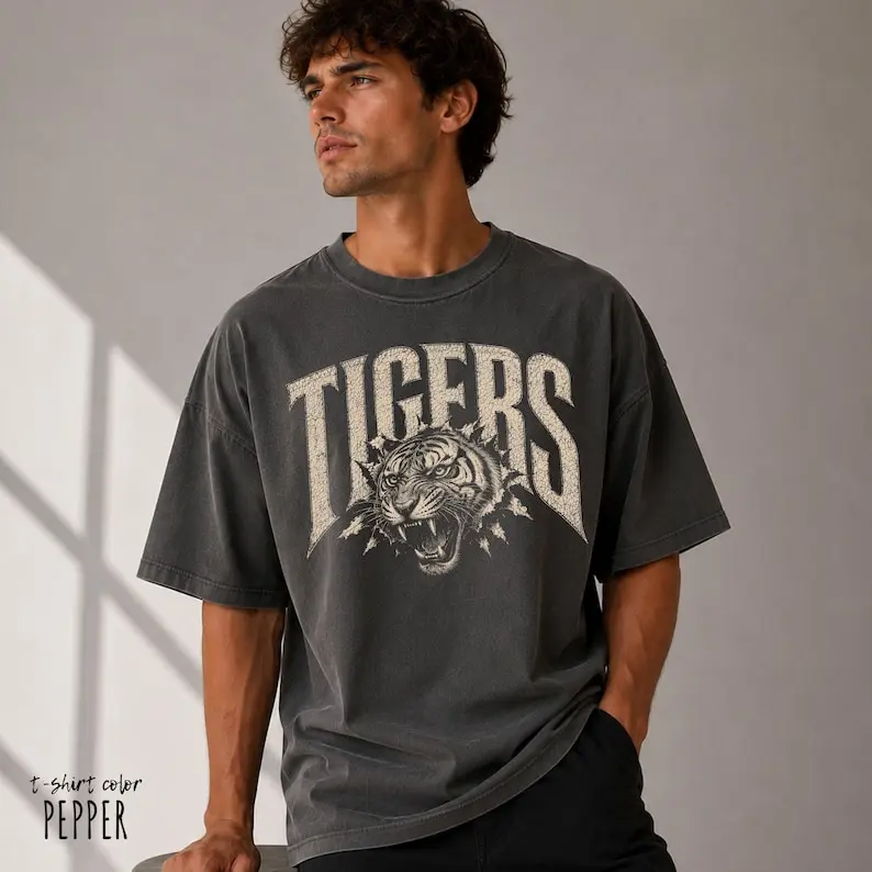 Tiger Mascot Shirt, Comfort Colors 1717 Tee, Vintage Tigers Graphic, School Spirit Game Day Shirt, Retro Sports Fan Gift