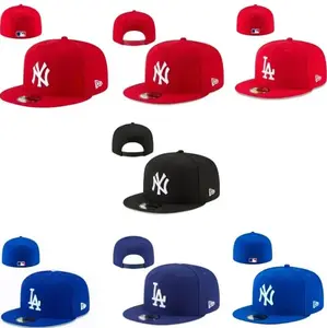 Limited 2026 MLB 9FIFTY Snapback & 59FIFTY Fitted Hats - NY Yankees & LA Dodgers Flat Bill Caps (Red, Black, Royal Blue)